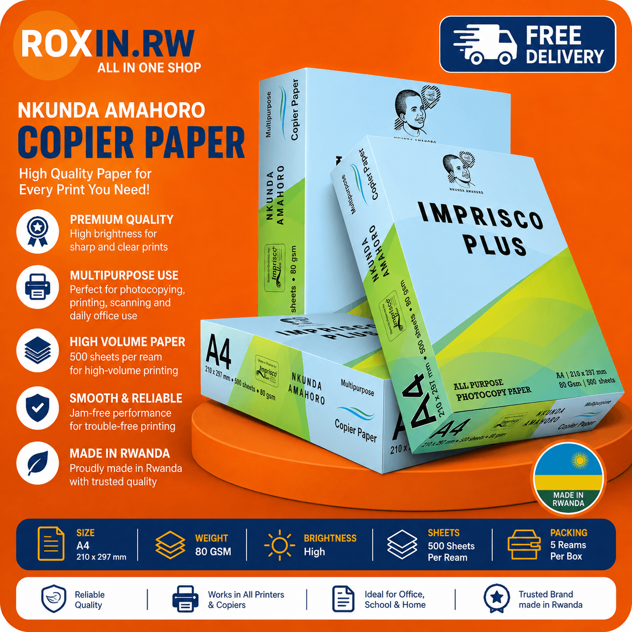 NKUNDA AMAHORO Copier Paper – A4 80 GSM