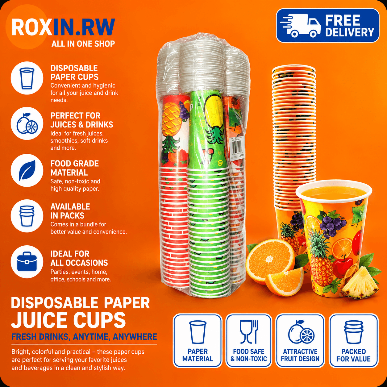 Juice Paper Cups (pack of 50)